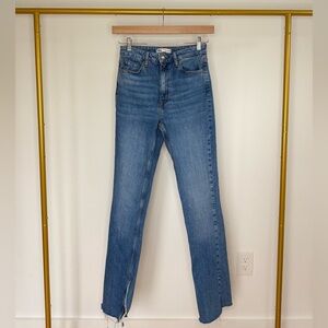 Zara High Rise Distressed Flare Blue Women's Jeans